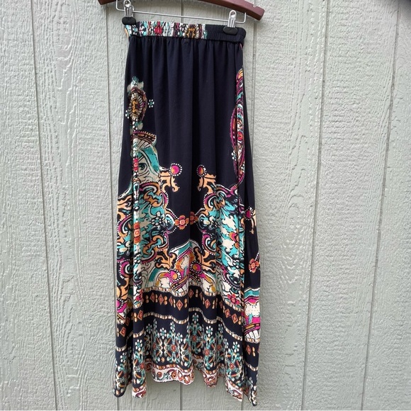 Earthbound Trading Co Skirt Womens M‎ Black Maxi Paisley Boho Flowy Gypsy Hippie - Picture 4 of 15